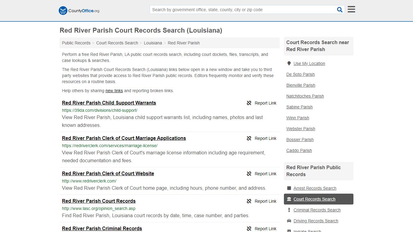 Court Records Search - Red River Parish, LA (Adoptions, Criminal, Child ...