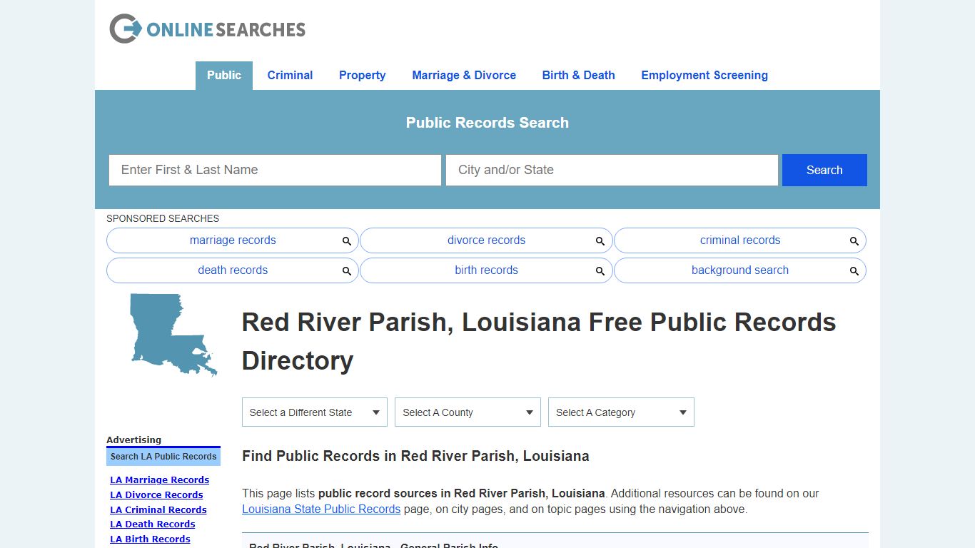 Red River Parish, Louisiana Public Records Directory
